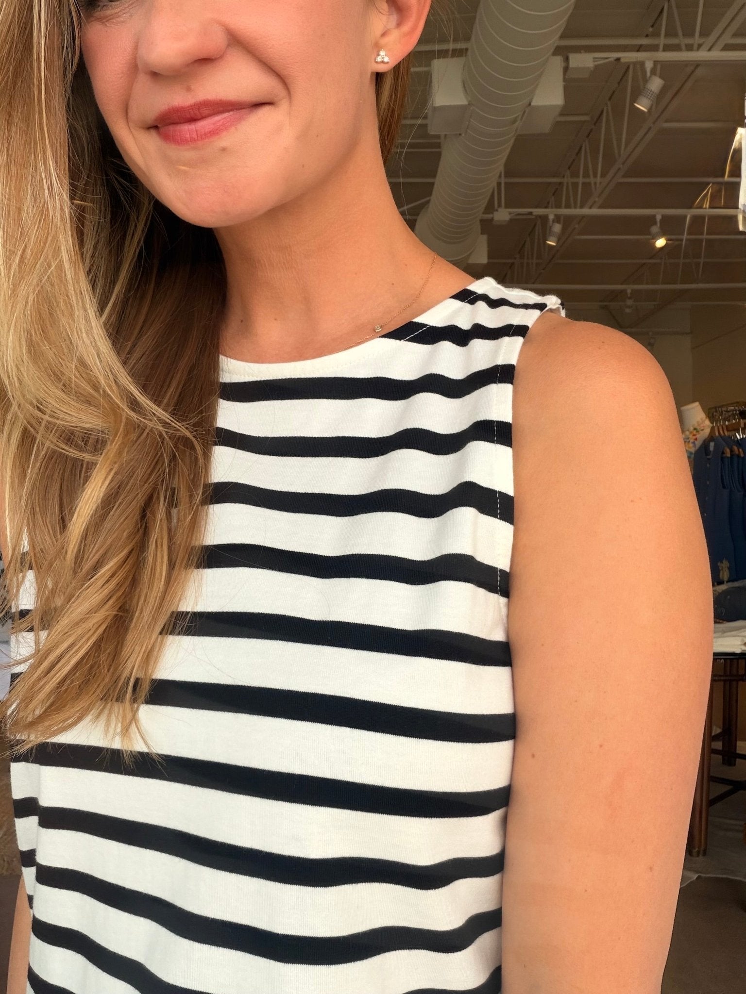 On the Yacht Shift Dress - Black Stripe - Elle Maxine
