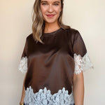 One of a Kind Satin Lace Top - Elle Maxine