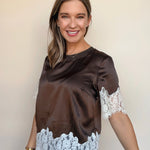 One of a Kind Satin Lace Top - Elle Maxine