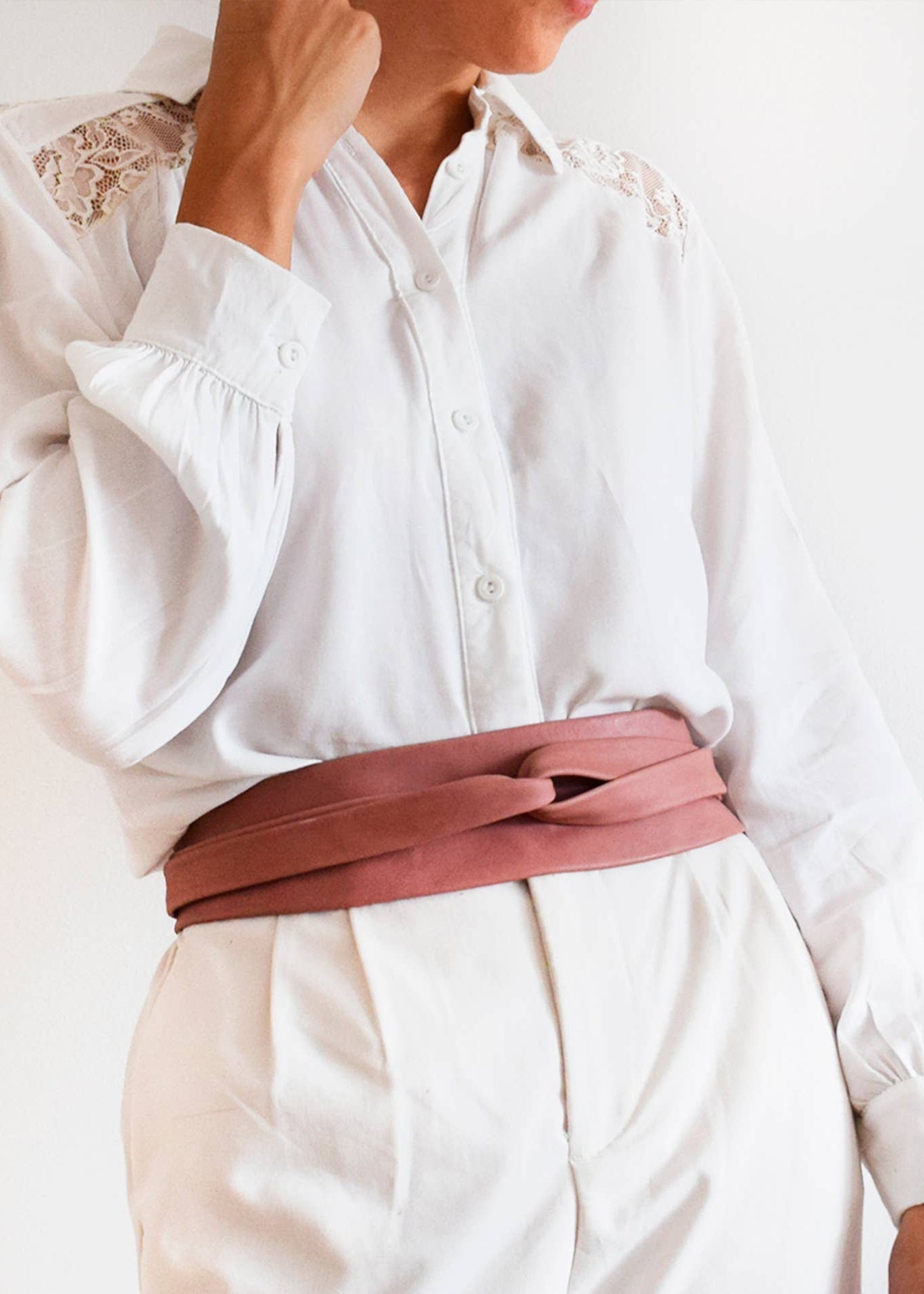 One - Size Wrap Belt – Cinder Rose - Elle Maxine