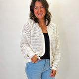 Open Knit Bomber - Elle Maxine