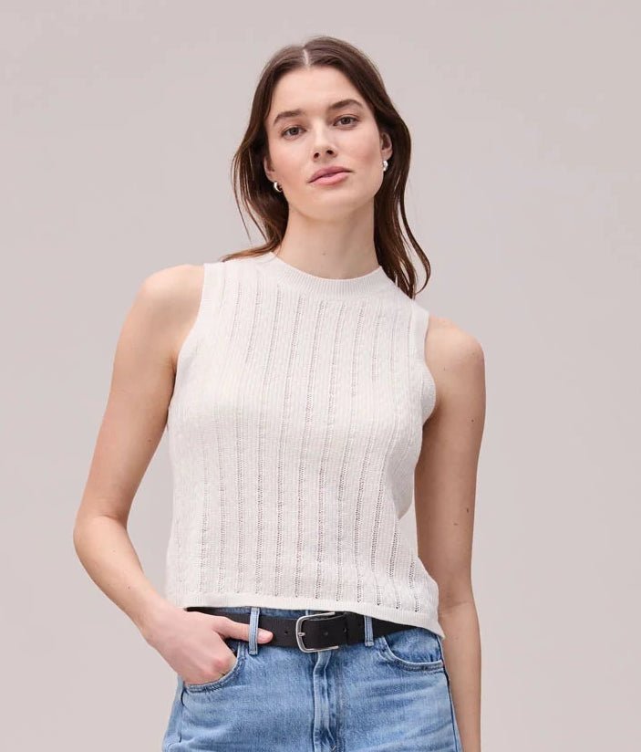 Organic Cotton Knit Tank - Coconut Milk - Elle Maxine