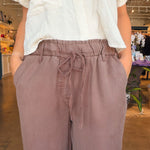 Oriana Linen Barrel Pants - Elle Maxine