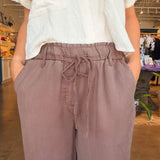 Oriana Linen Barrel Pants - Elle Maxine