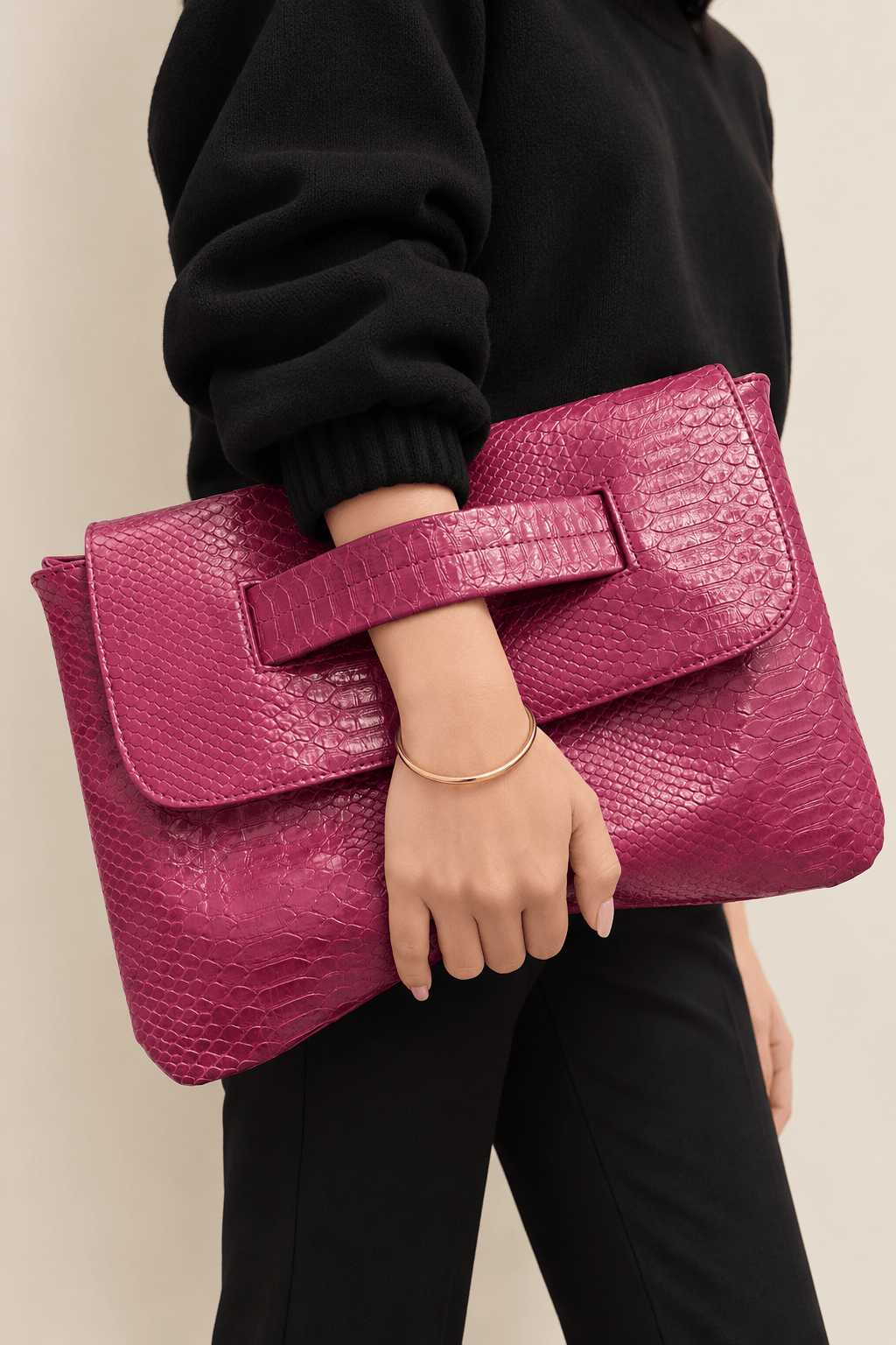 Oversized Foldover Clutch - Elle Maxine