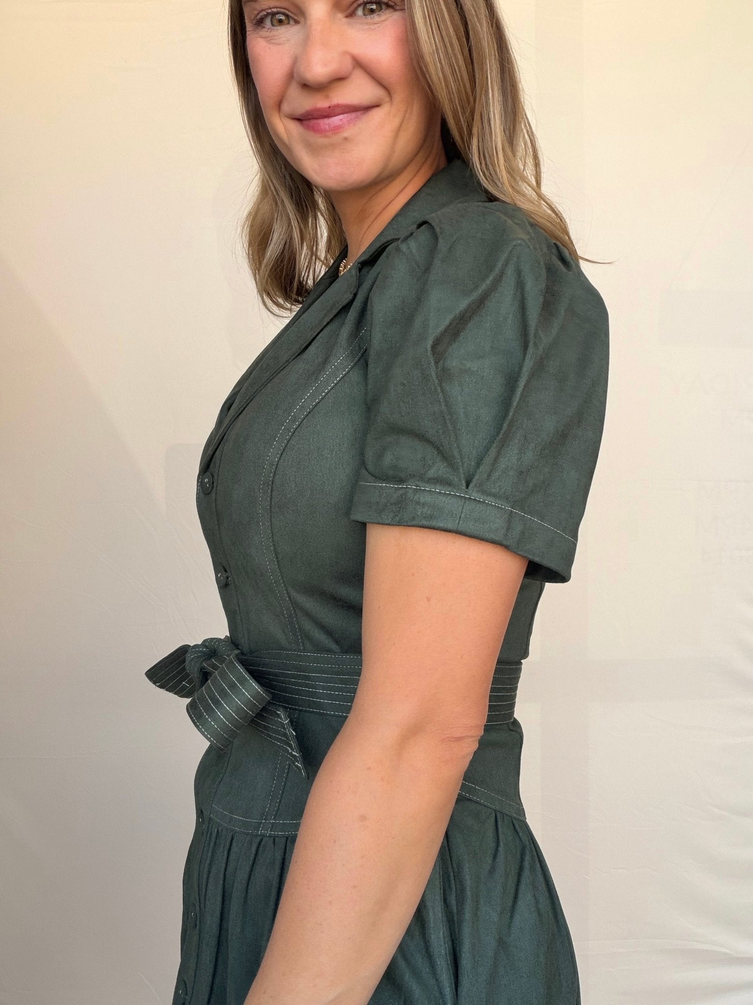 Paige Belted Suede Dress - Elle Maxine