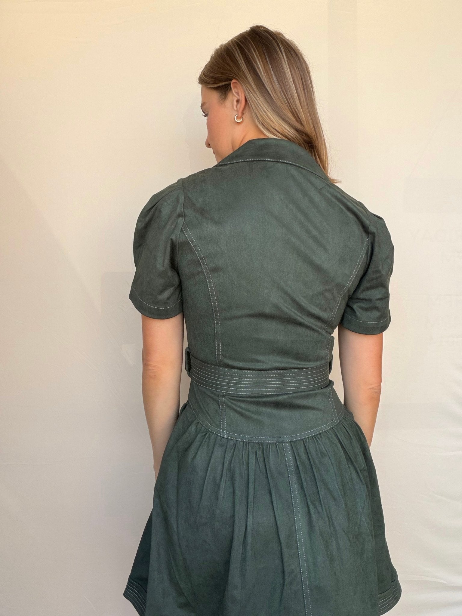 Paige Belted Suede Dress - Elle Maxine