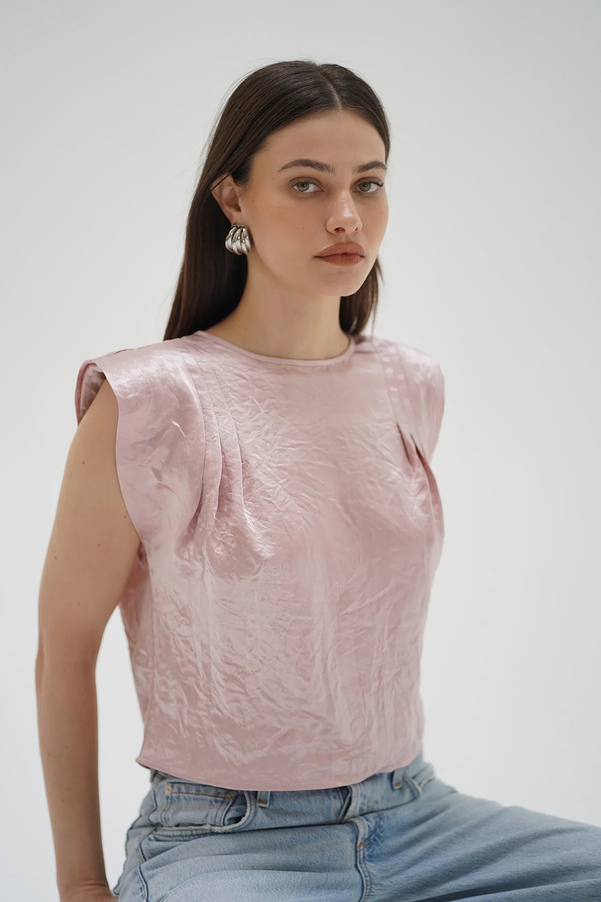 Paige Shine Top - Rosewater - Elle Maxine