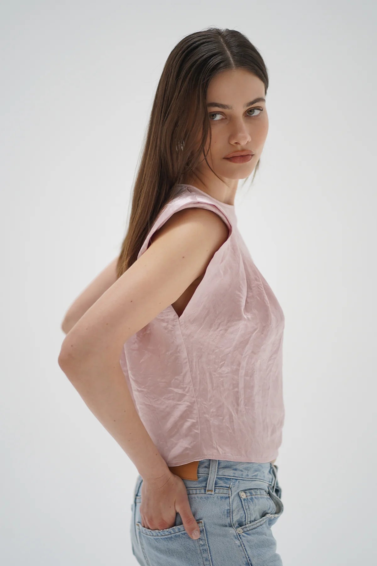 Paige Shine Top - Rosewater - Elle Maxine