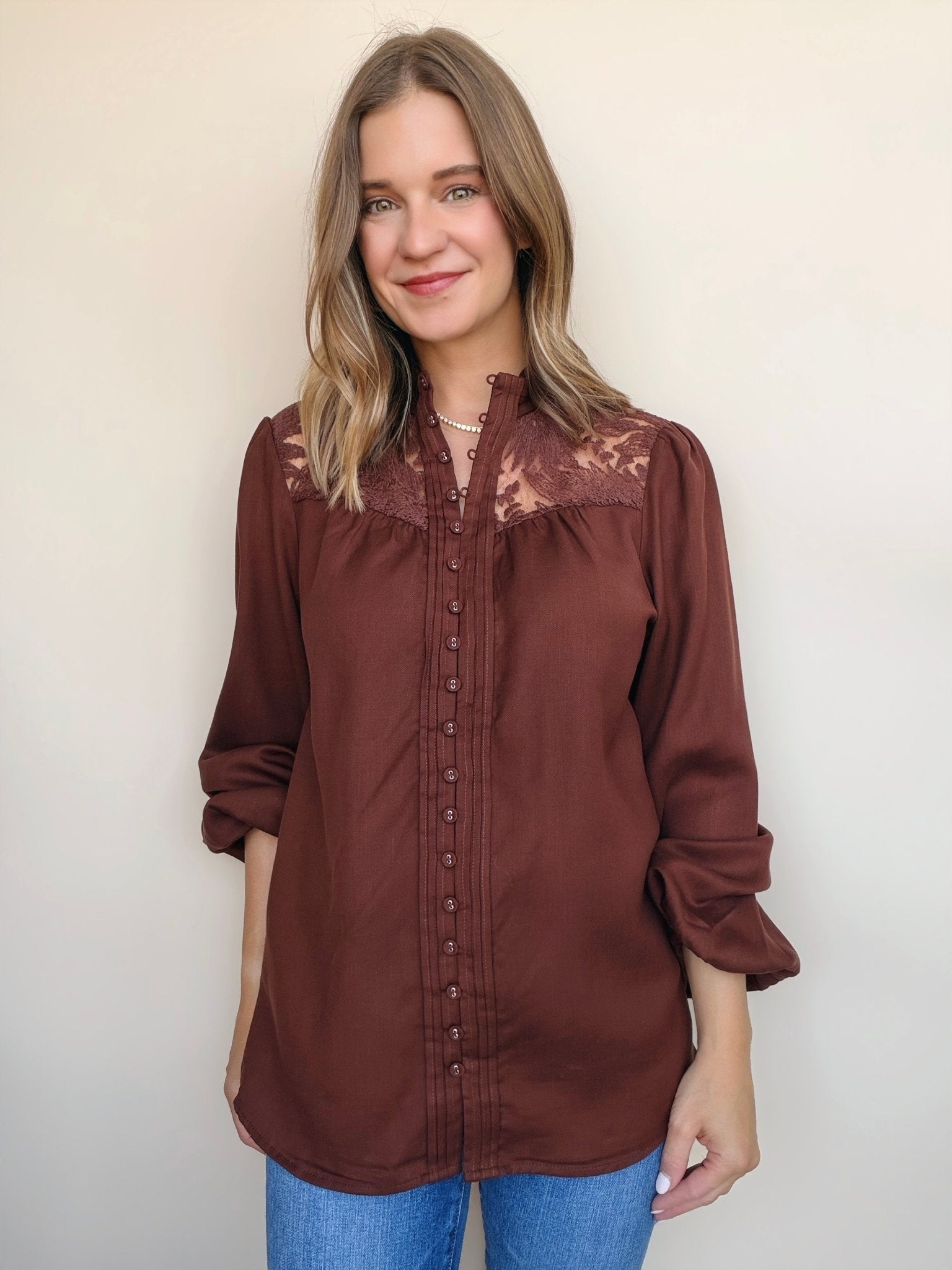 Paisley Lace Blouse - Elle Maxine