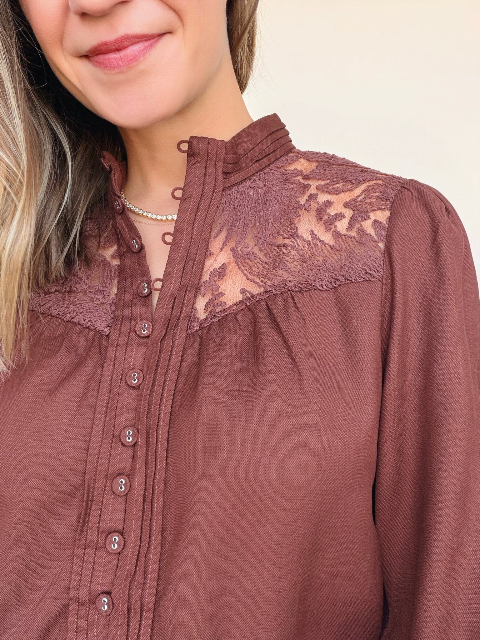 Paisley Lace Blouse - Elle Maxine