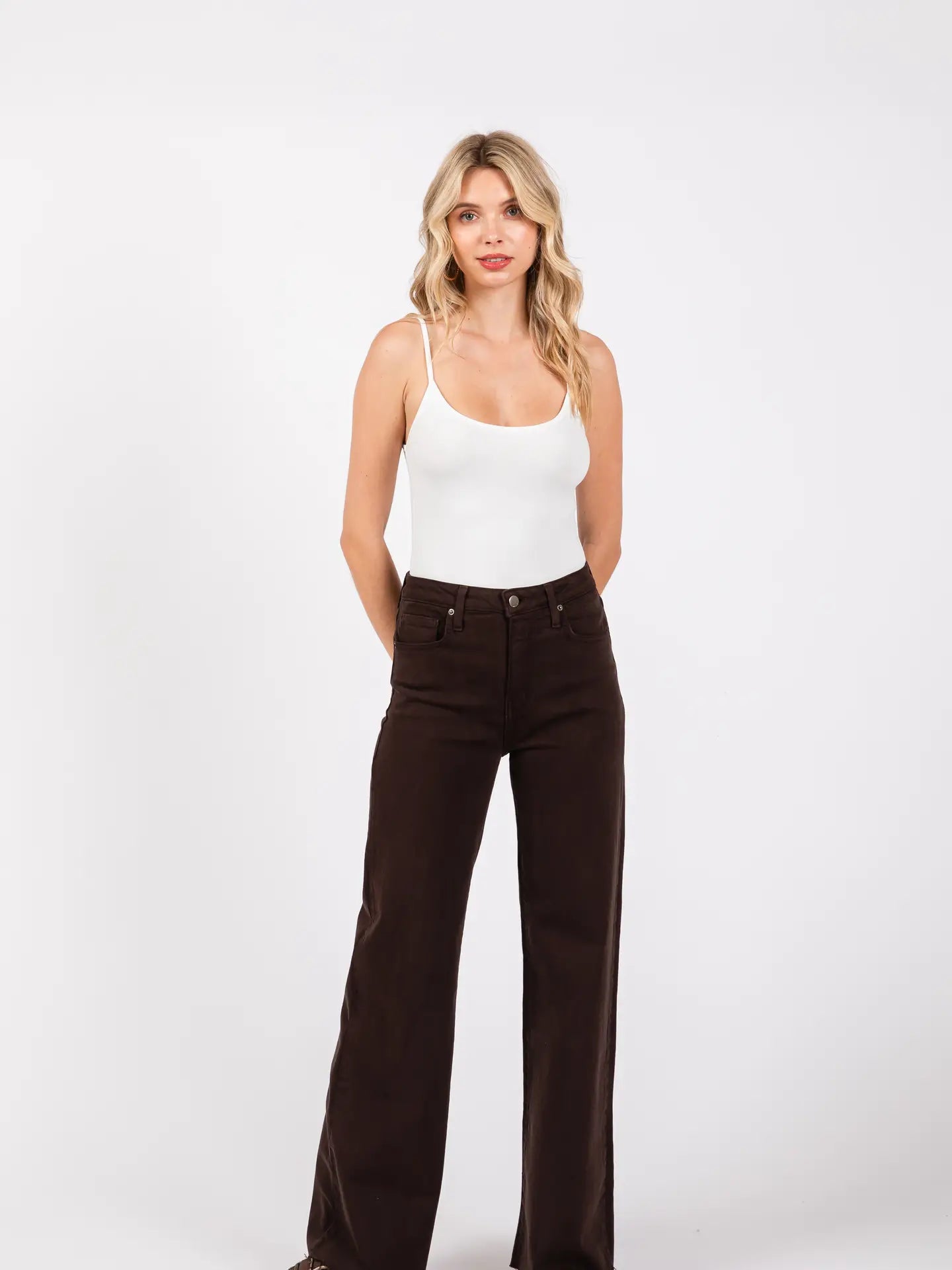 Paola Wide Leg - Espresso - Elle Maxine