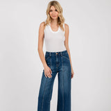 Paola Wide Leg - Seams - Dark Wash - Elle Maxine