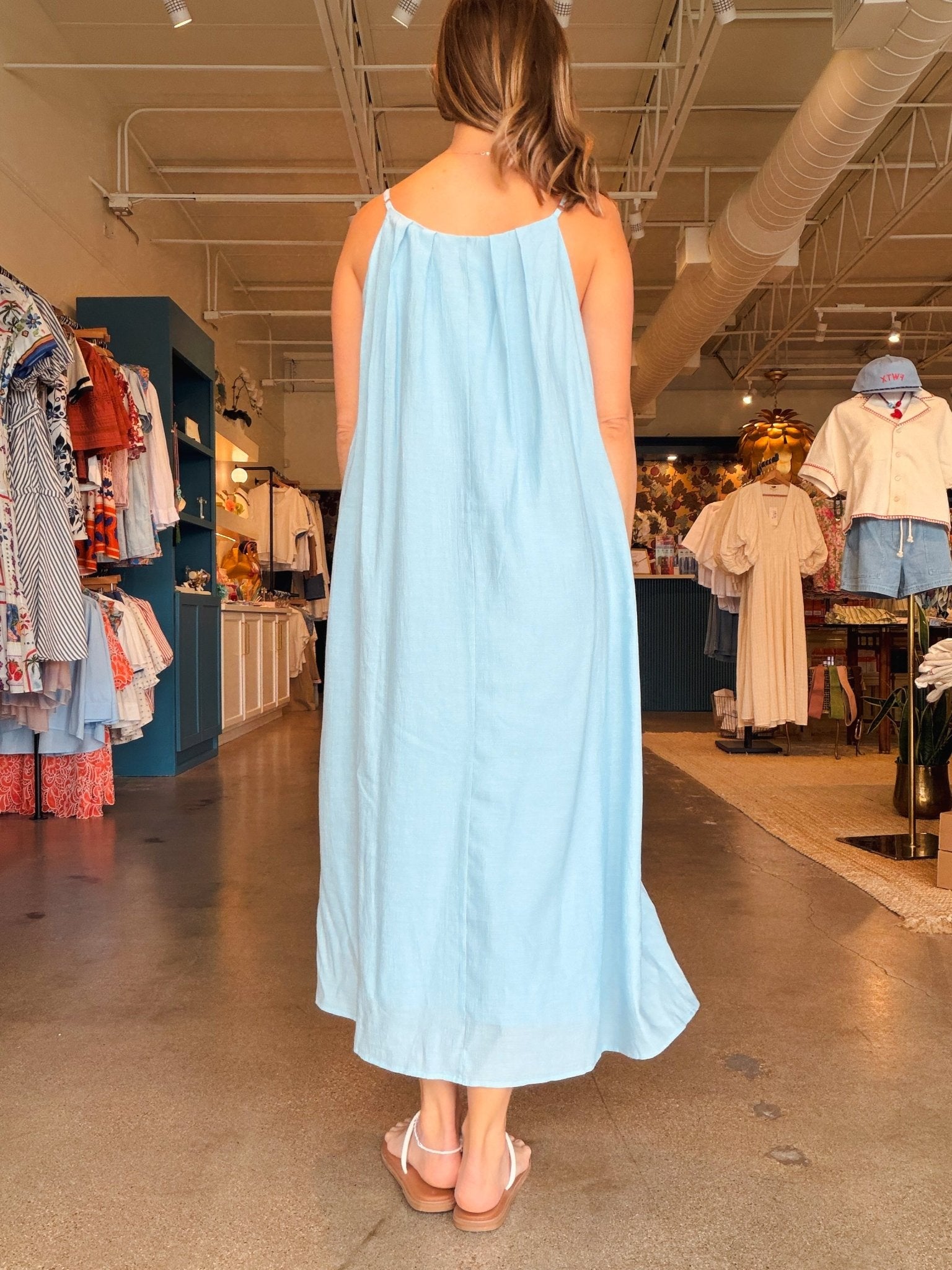 Patio Maxi Dress - Light Blue - Elle Maxine