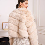 Paula Faux Fur Jacket - Beige - Elle Maxine