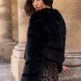 Paula Faux Fur Jacket - Black - Elle Maxine