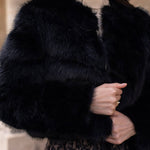 Paula Faux Fur Jacket - Black - Elle Maxine