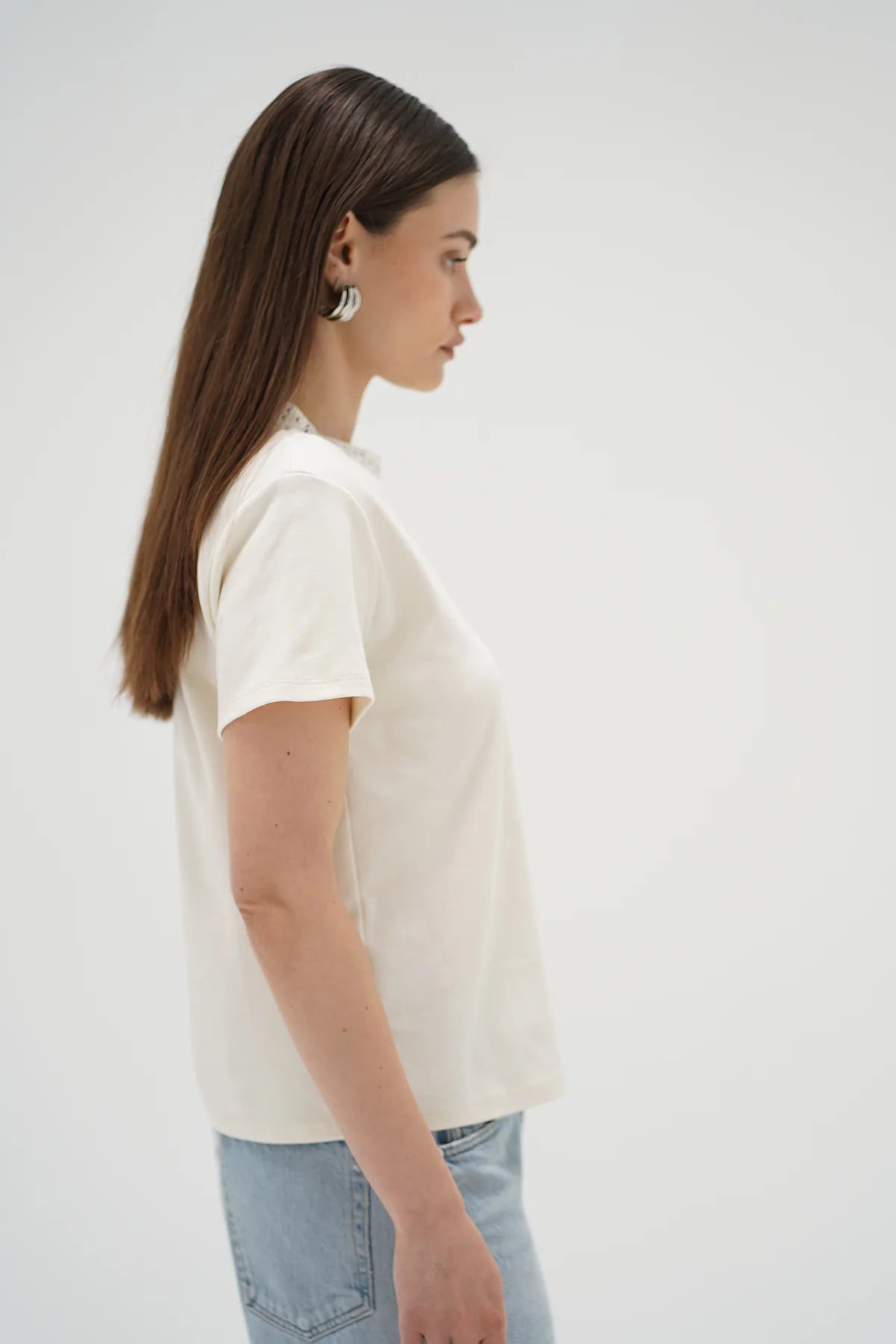 Paula Studded Tee - Coconut - Elle Maxine