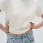 Paula Studded Tee - Coconut - Elle Maxine