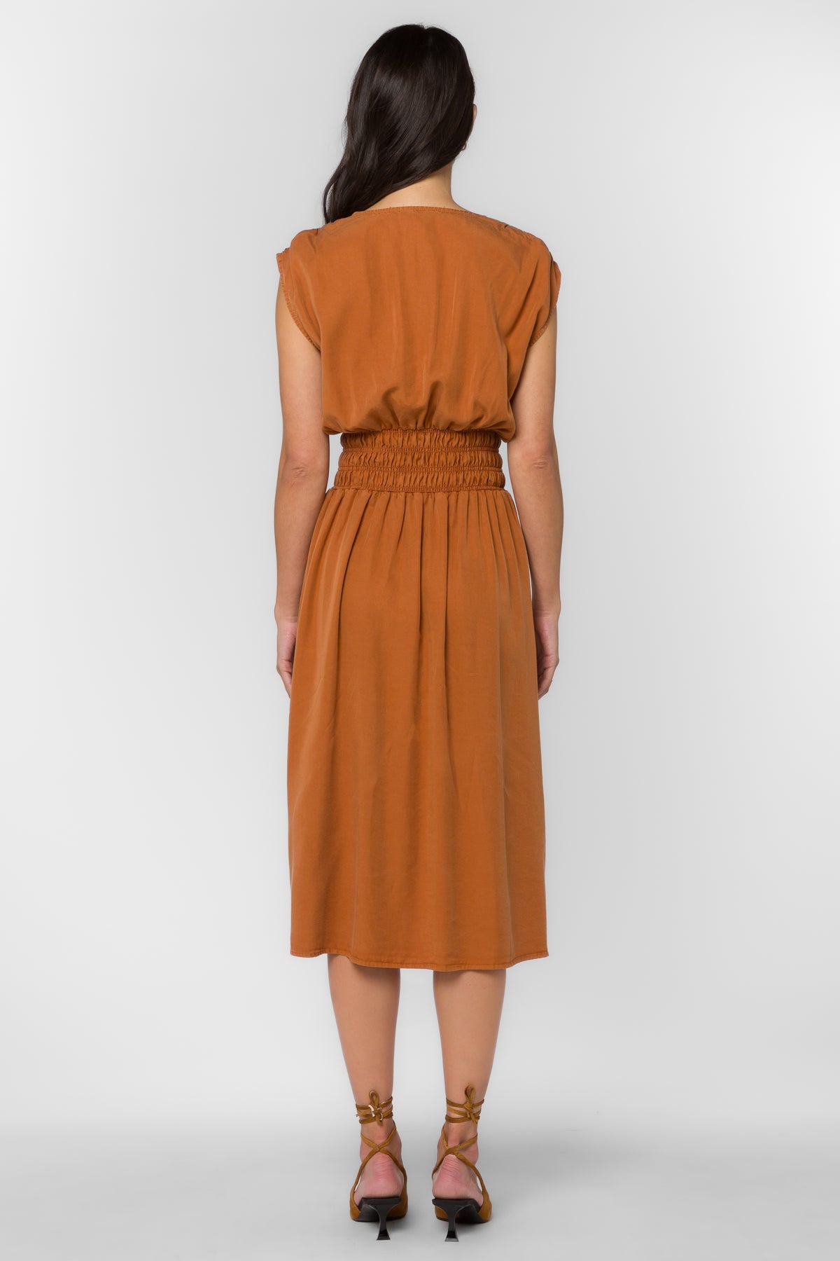 Persa Smocked Waist Midi Dress - Elle Maxine