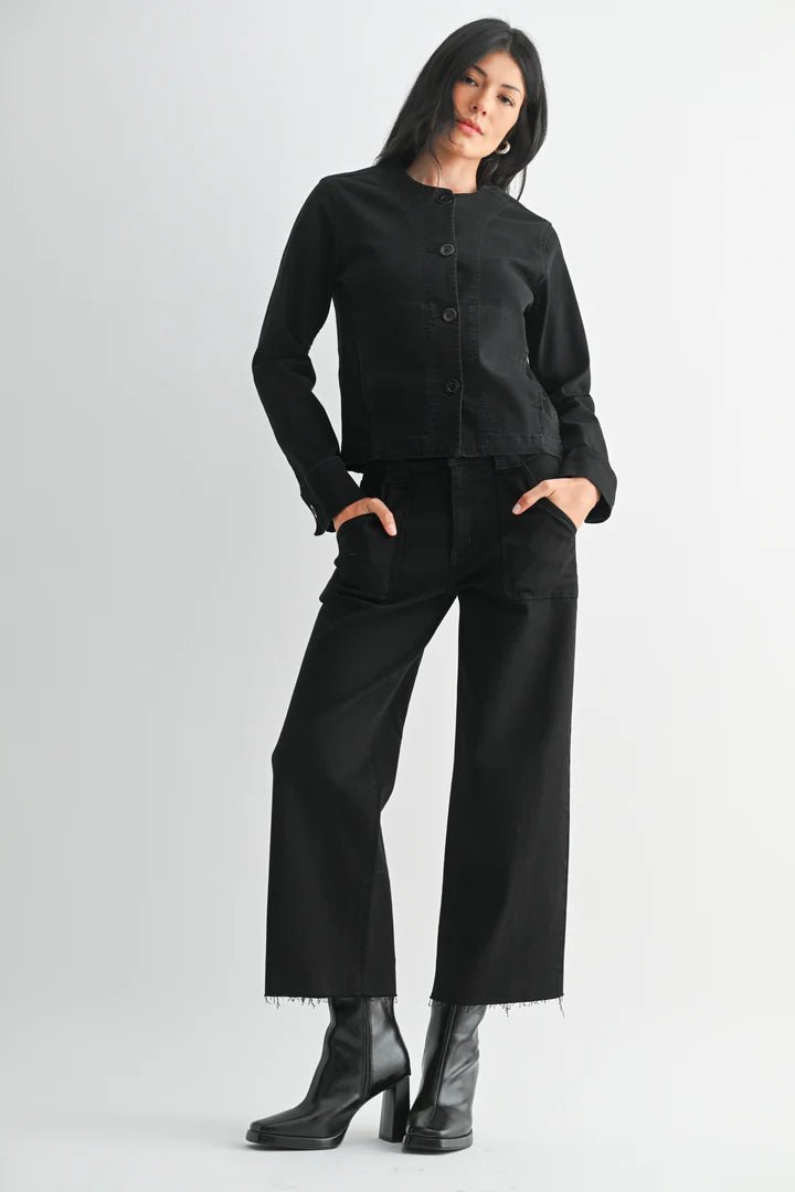 Petite Palazzo Jeans - Black - Elle Maxine