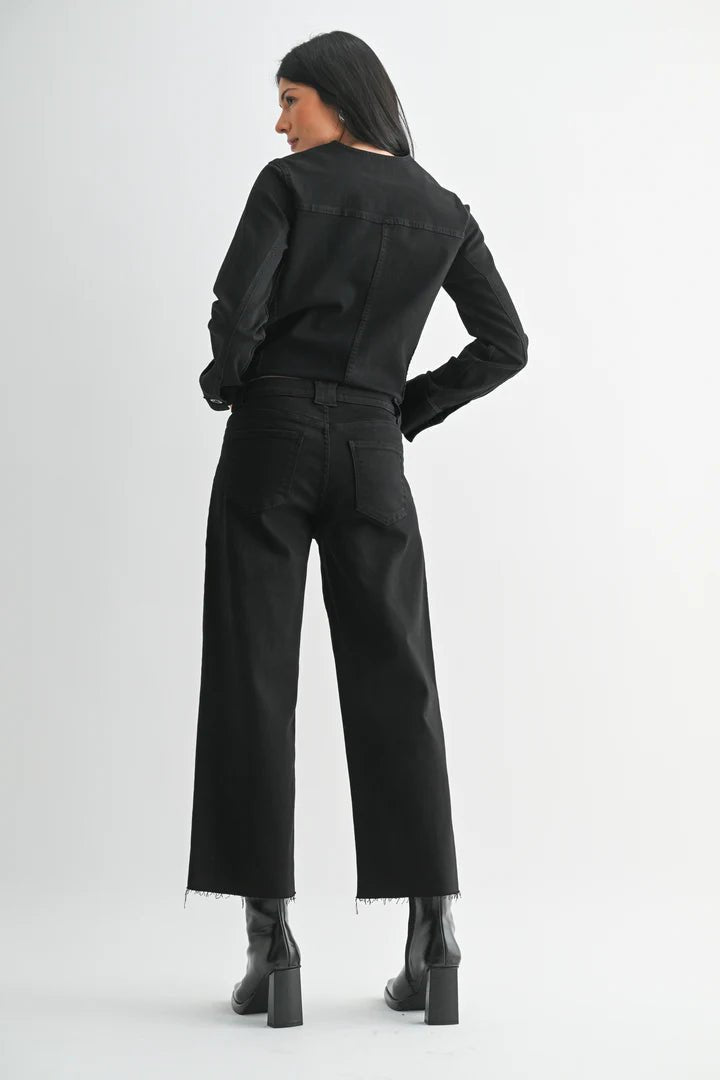 Petite Palazzo Jeans - Black - Elle Maxine