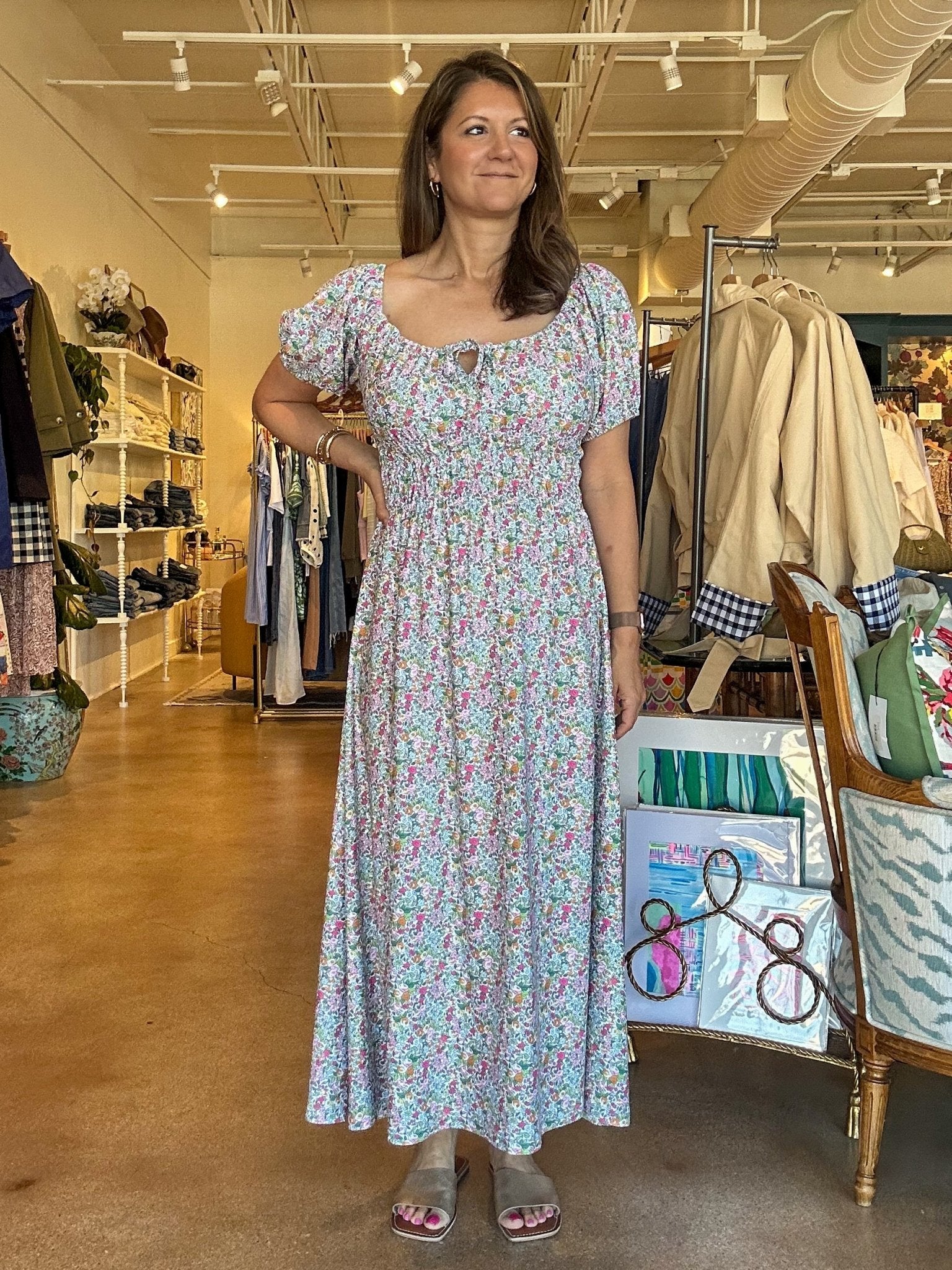 Philippa Maxi Dress - Sorbet Bouquet - Elle Maxine