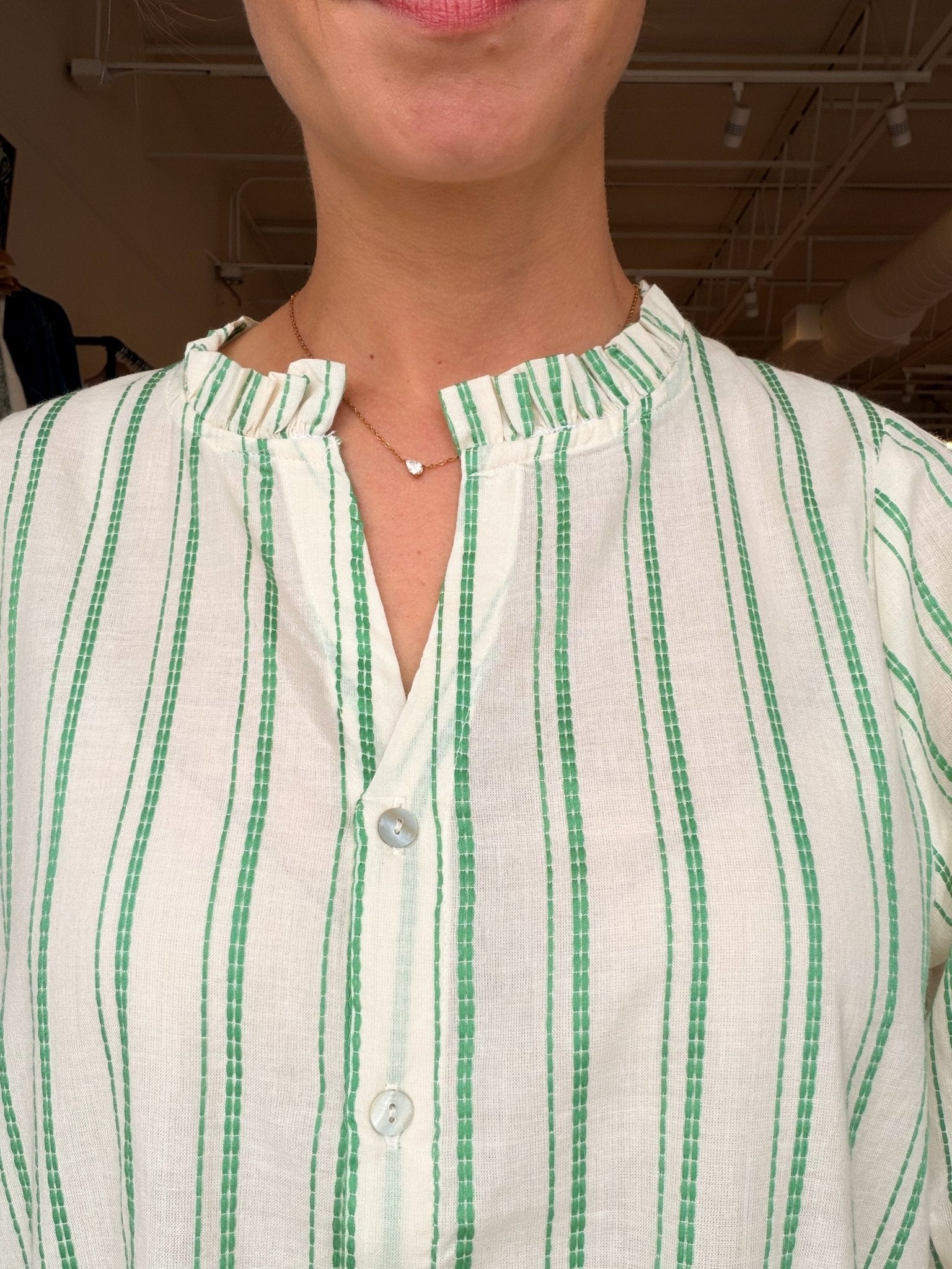 Pia Stripe Set - Green - Elle Maxine