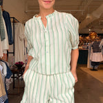 Pia Stripe Set - Green - Elle Maxine