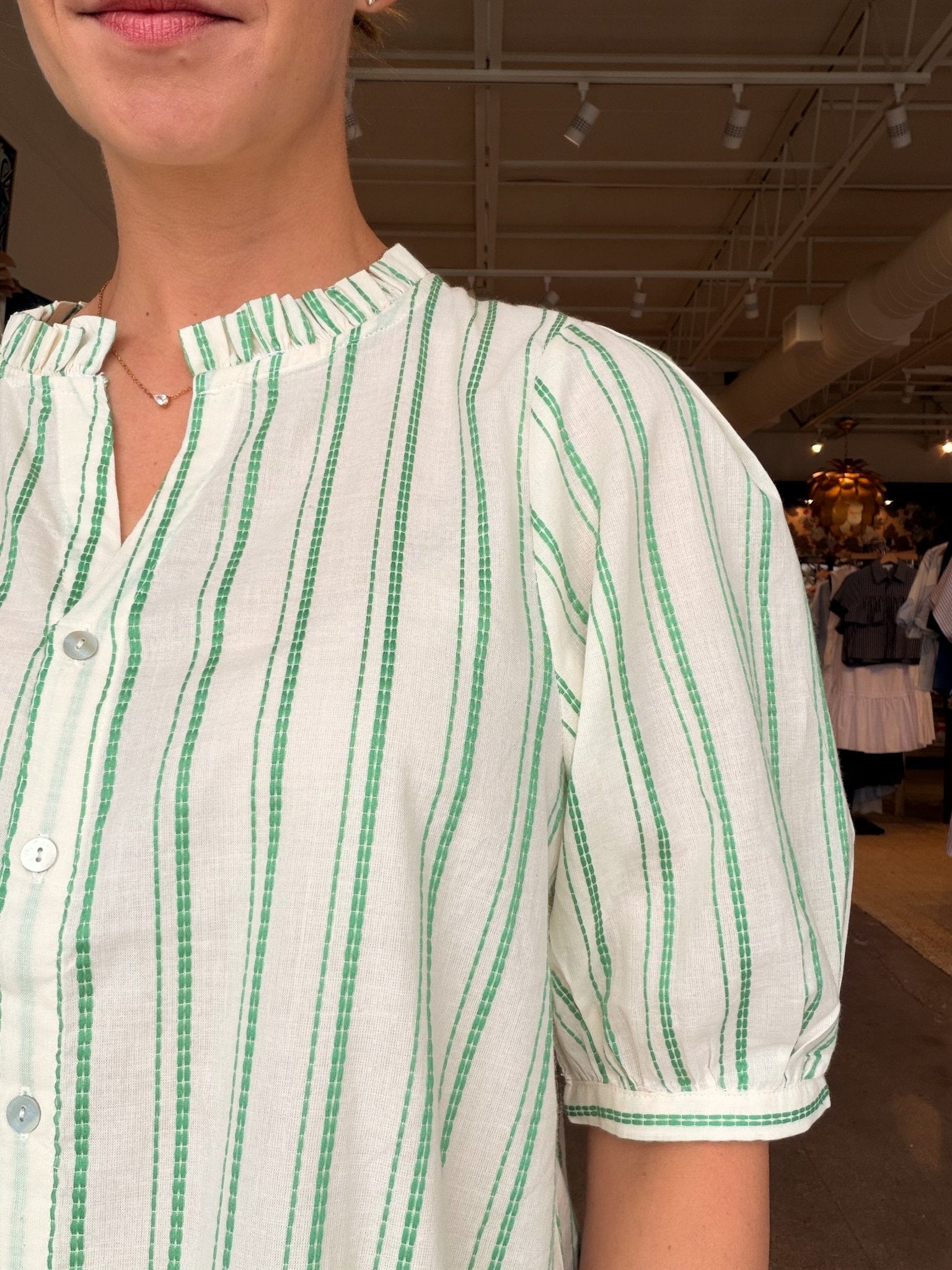 Pia Stripe Set - Green - Elle Maxine