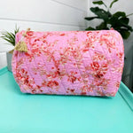 Pink Floral Cosmetic Bag - Elle Maxine