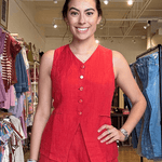 Pisces Vest - Salsa Red - Elle Maxine