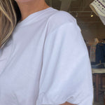 Pleat Bubble Tee - White - Elle Maxine