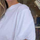 Pleat Bubble Tee - White - Elle Maxine