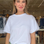 Pleat Bubble Tee - White - Elle Maxine