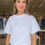 Pleat Bubble Tee - White - Elle Maxine