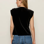 Pleated Sleeveless Top - Black - Elle Maxine