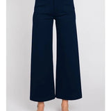 Ponte Wide Leg Pants - Navy - Elle Maxine
