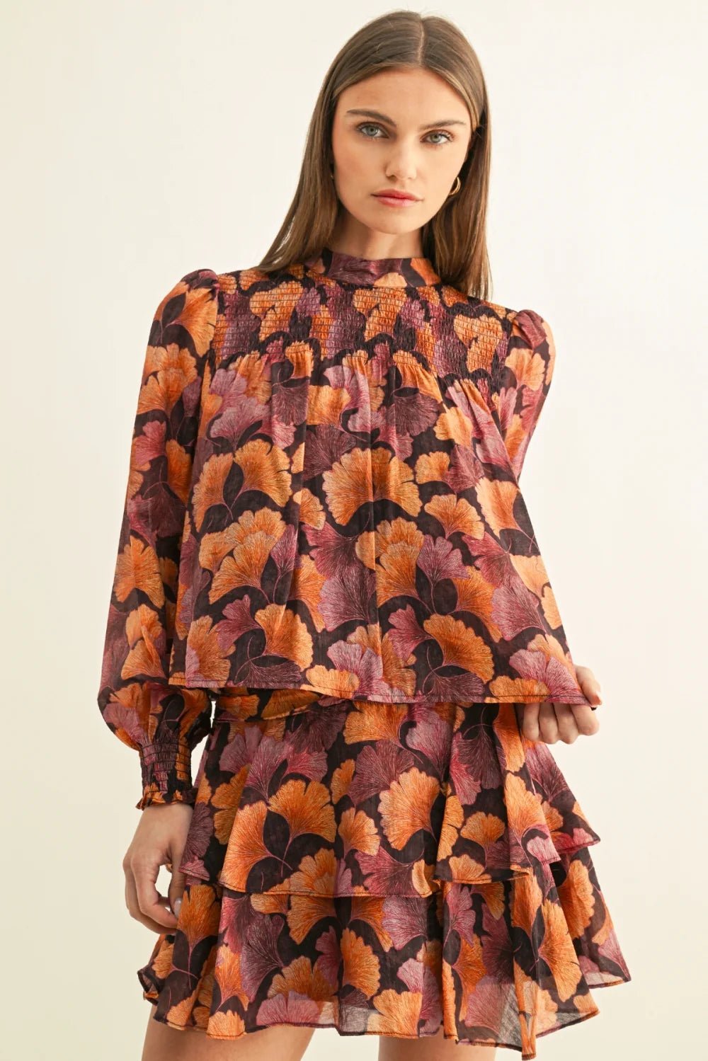 Poppy Smocked Long Sleeve Top - Elle Maxine