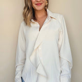 Proper Ruffle Front Blouse - Elle Maxine