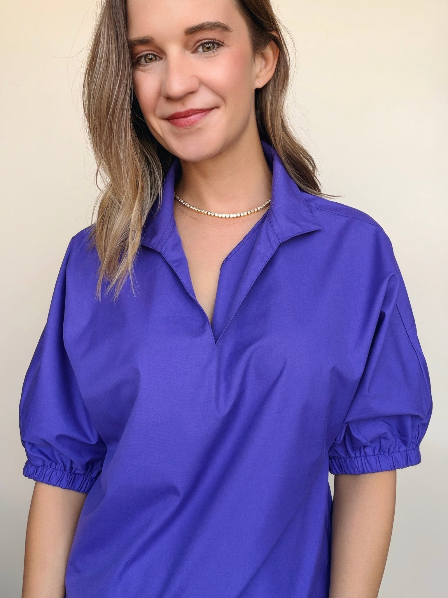Purple Reign Collared Blouse - Elle Maxine