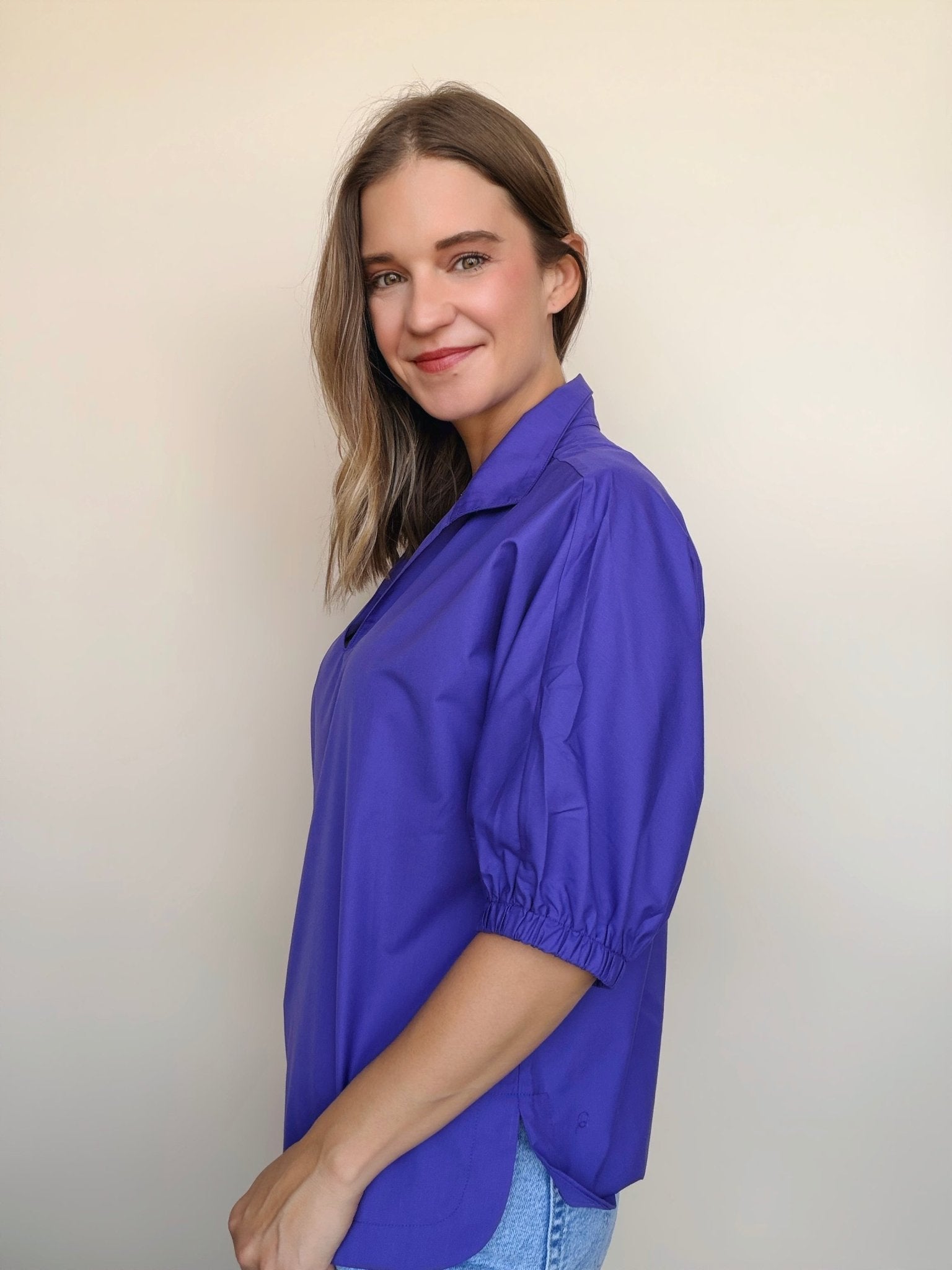 Purple Reign Collared Blouse - Elle Maxine