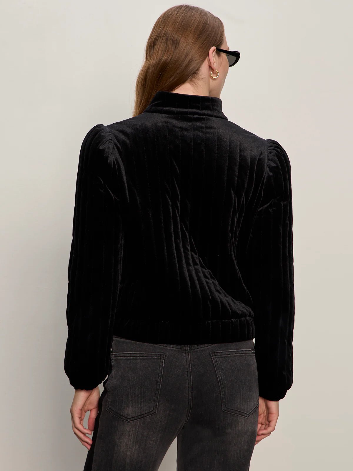 Quilted Velvet Jacket - Black - Elle Maxine