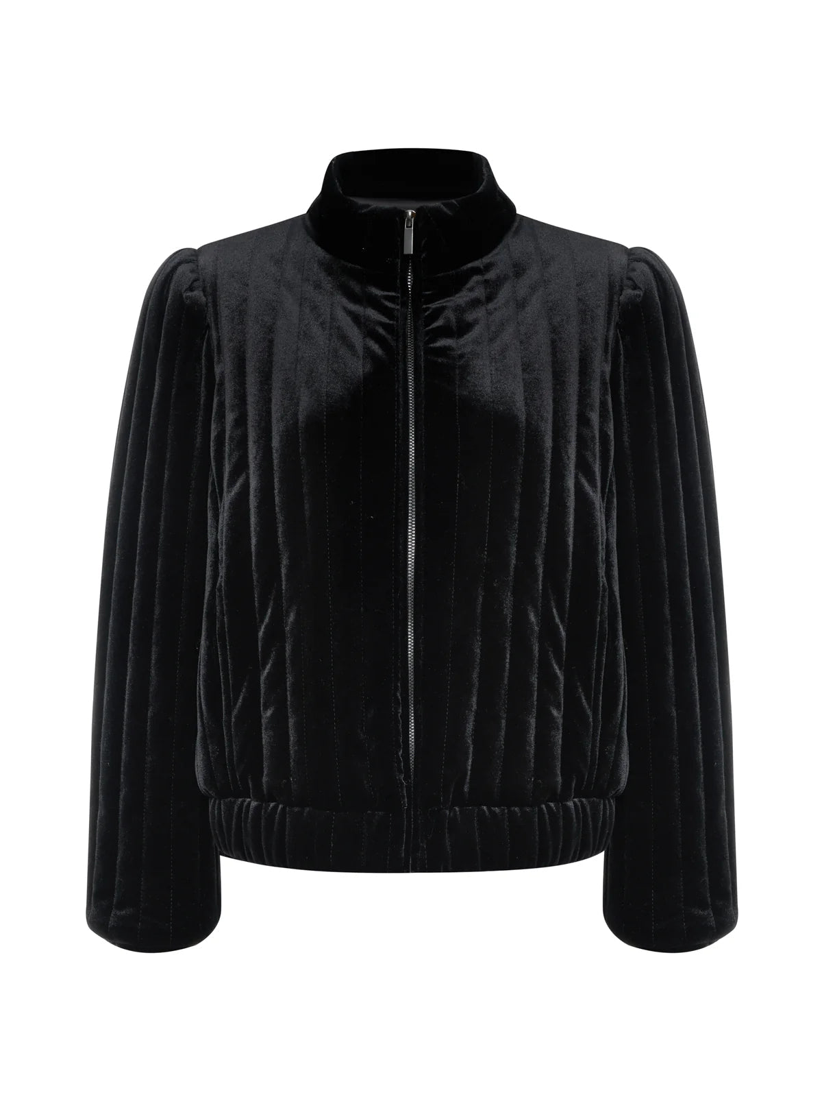 Quilted Velvet Jacket - Black - Elle Maxine