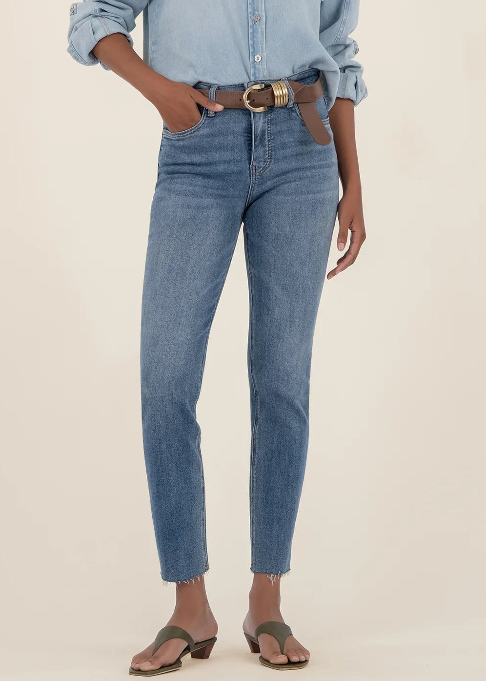 Rachael Mom Hem Jeans - Elle Maxine