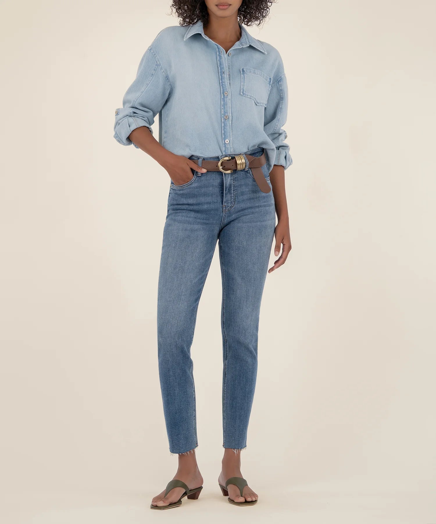 Rachael Mom Hem Jeans - Elle Maxine