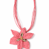 Raffia Bloom Statement Necklace - Elle Maxine