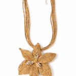 Raffia Bloom Statement Necklace - Elle Maxine