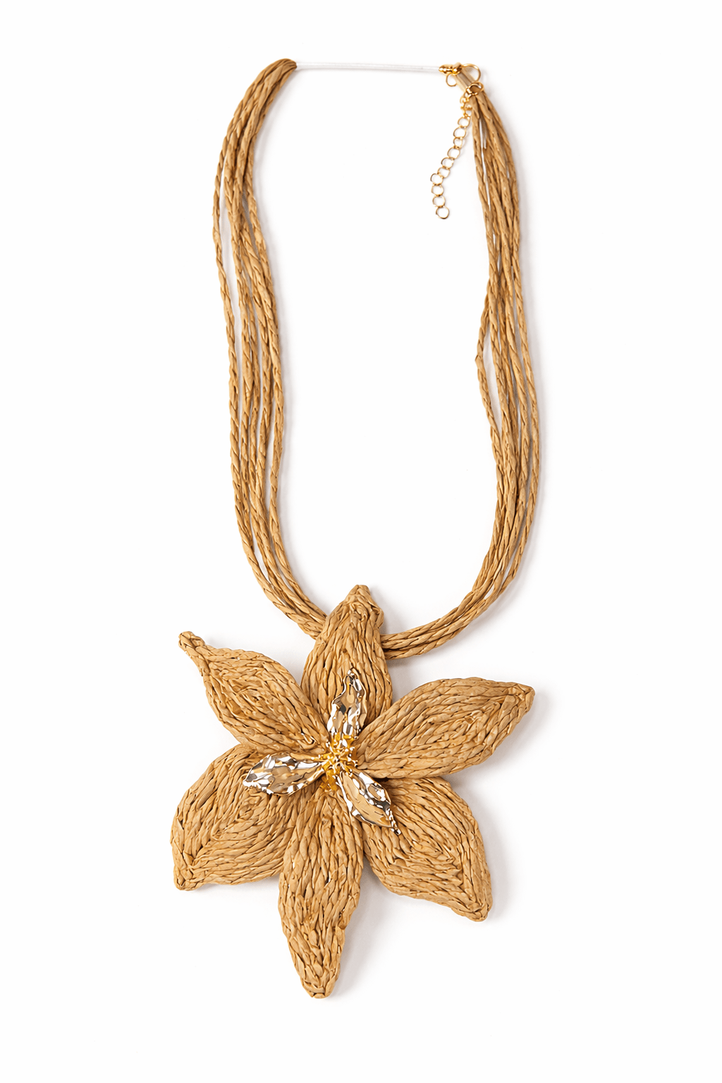 Raffia Bloom Statement Necklace - Elle Maxine