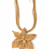Raffia Bloom Statement Necklace - Elle Maxine
